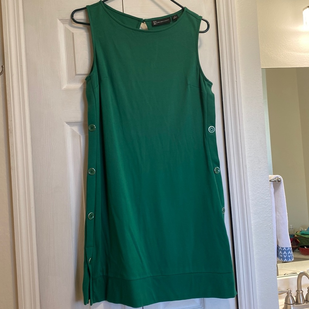 NY&Co, size S, green summer dress with button details
